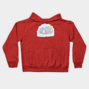 Sleeping Elephant Watercolor Kids Hoodie